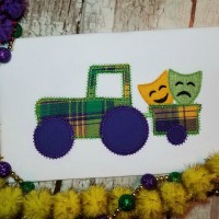 Mardi Gras Tractor Machine Applique Design